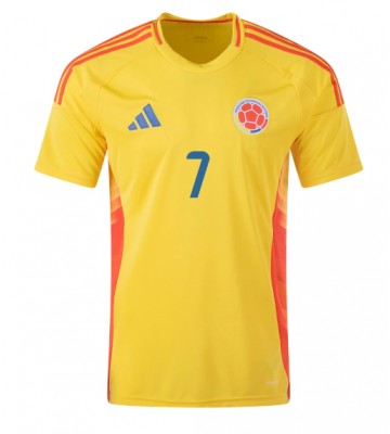 Colombia Luis Diaz #7 Hjemmebanetrøje Copa America 2024 Kortærmet